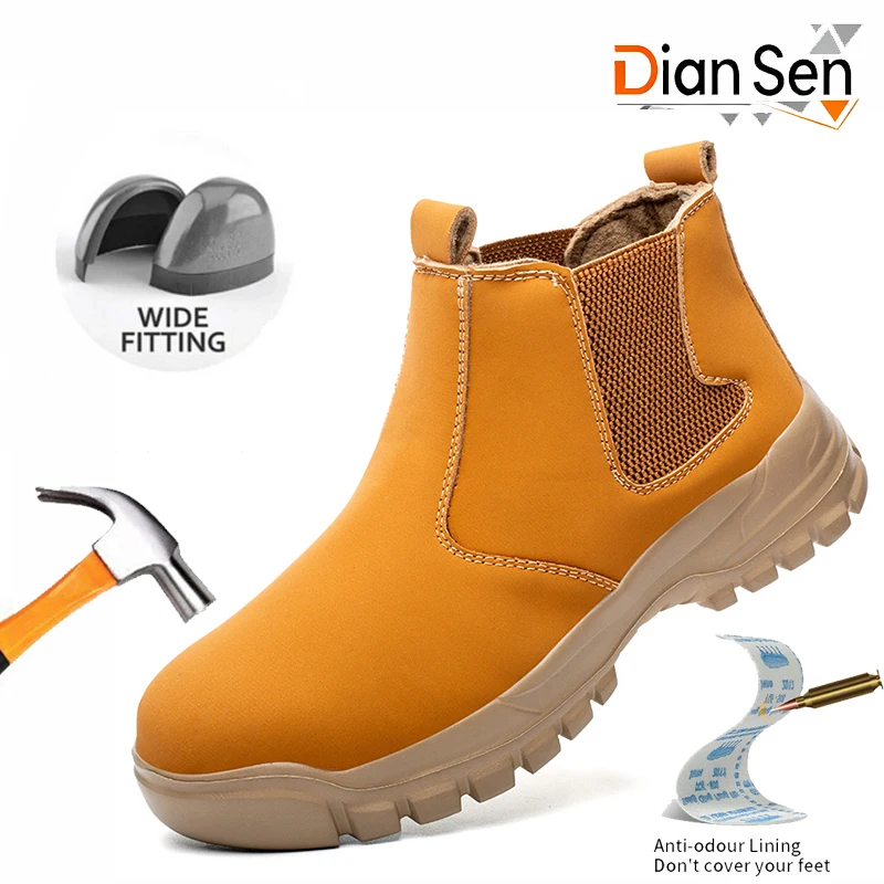 

Mens Work Boots Steel Toe Safety Shoes Waterproof Non Slip Boots Mens Hiking Boots Indestructible Anti-smash Shoes Casual Shoes