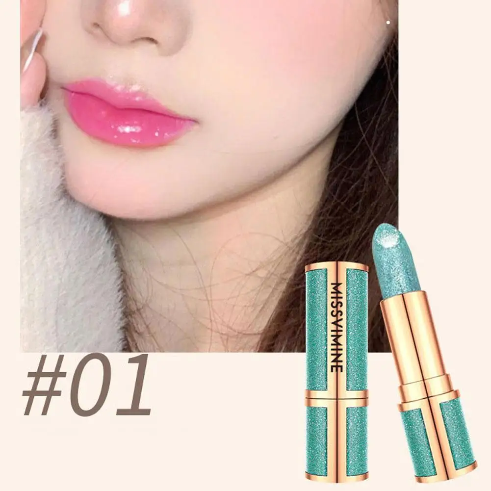 Glitter Color Changing Lipstick Temperature Waterproof Long Lasting Lips Makeup Moisturizing Velvet Matte Lip Tint Red Pink Sexy