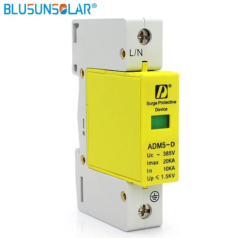 1P 20KA AC Power Surge Protective Device SPD Arrester Low Voltage House 1 Pole Surge Voltage Protection AC Surge Protector