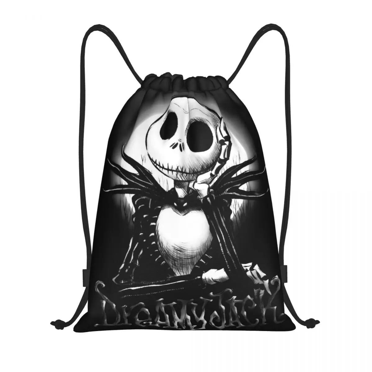 Custom The Nightmare Before Christmas Drawstring Backpack Bags Lightweight Jack Night Gym Sports Sackpack Sacks for Traveling