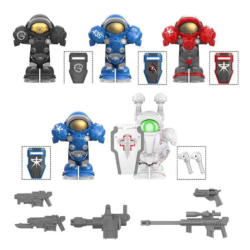 5PCS Anime Games Action Figures Puzzle Bricks Marine Tychus Dolls Compatible Building Blocks Model Toys Children Birthday Gifts