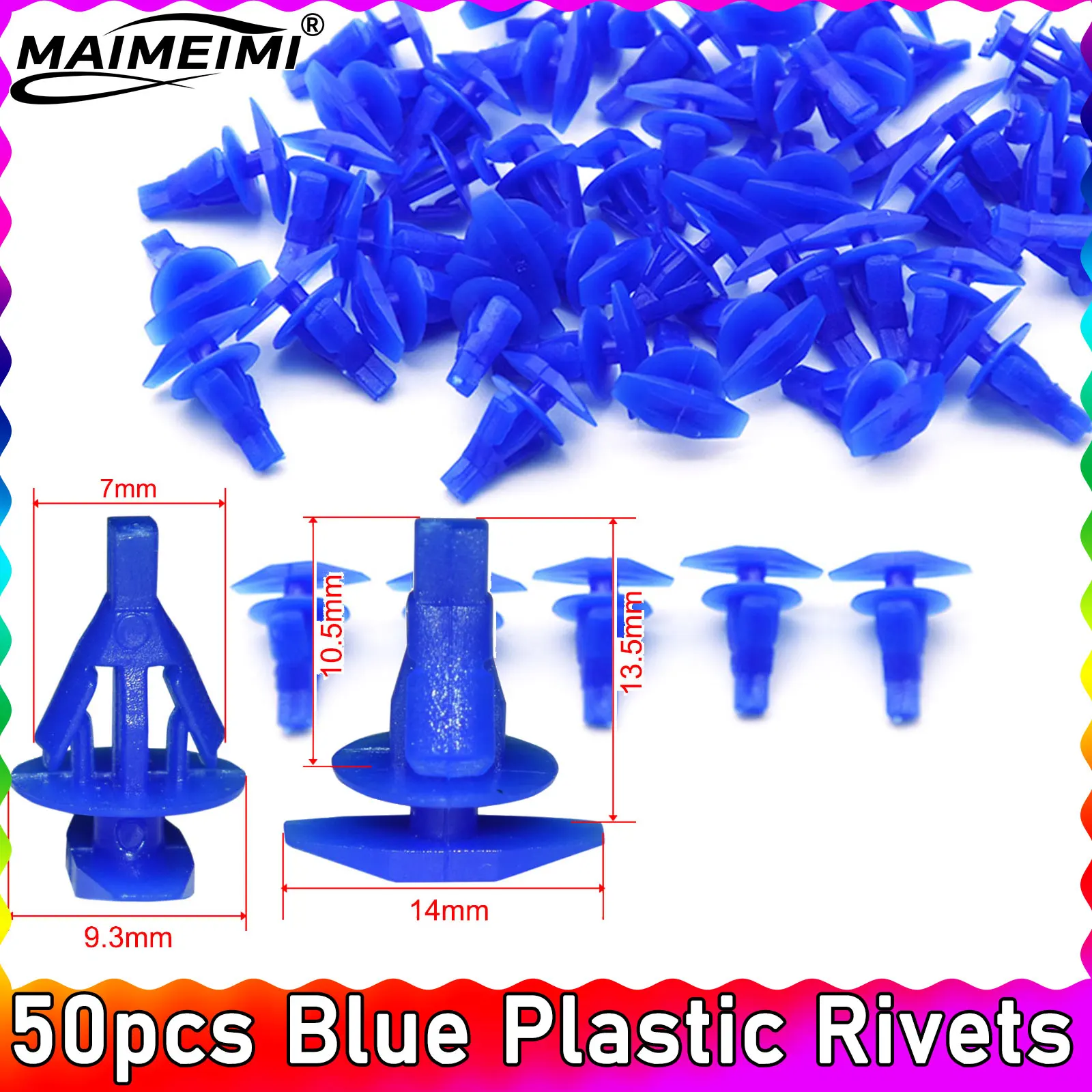 

50PCS Blue Auto Fasteners Car Door Window Sealing Strip Weatherstrip Retainer Clips Fit for VW for Honda for Toyota