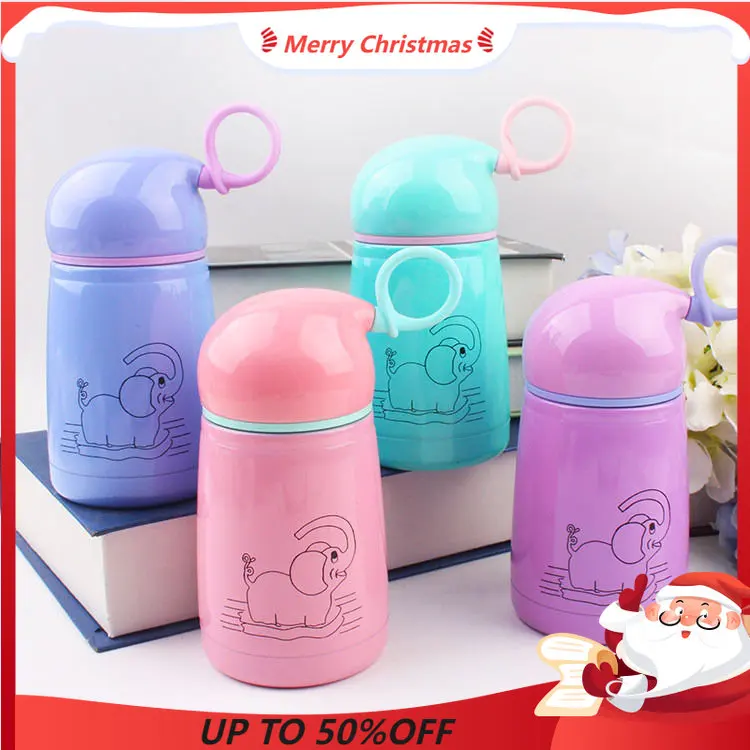 

300ml Cute Cartoon Elephant Thermos Cup Stainless Steel Children's Water Cup Thermal Insulation Students Cup Winter School Cup