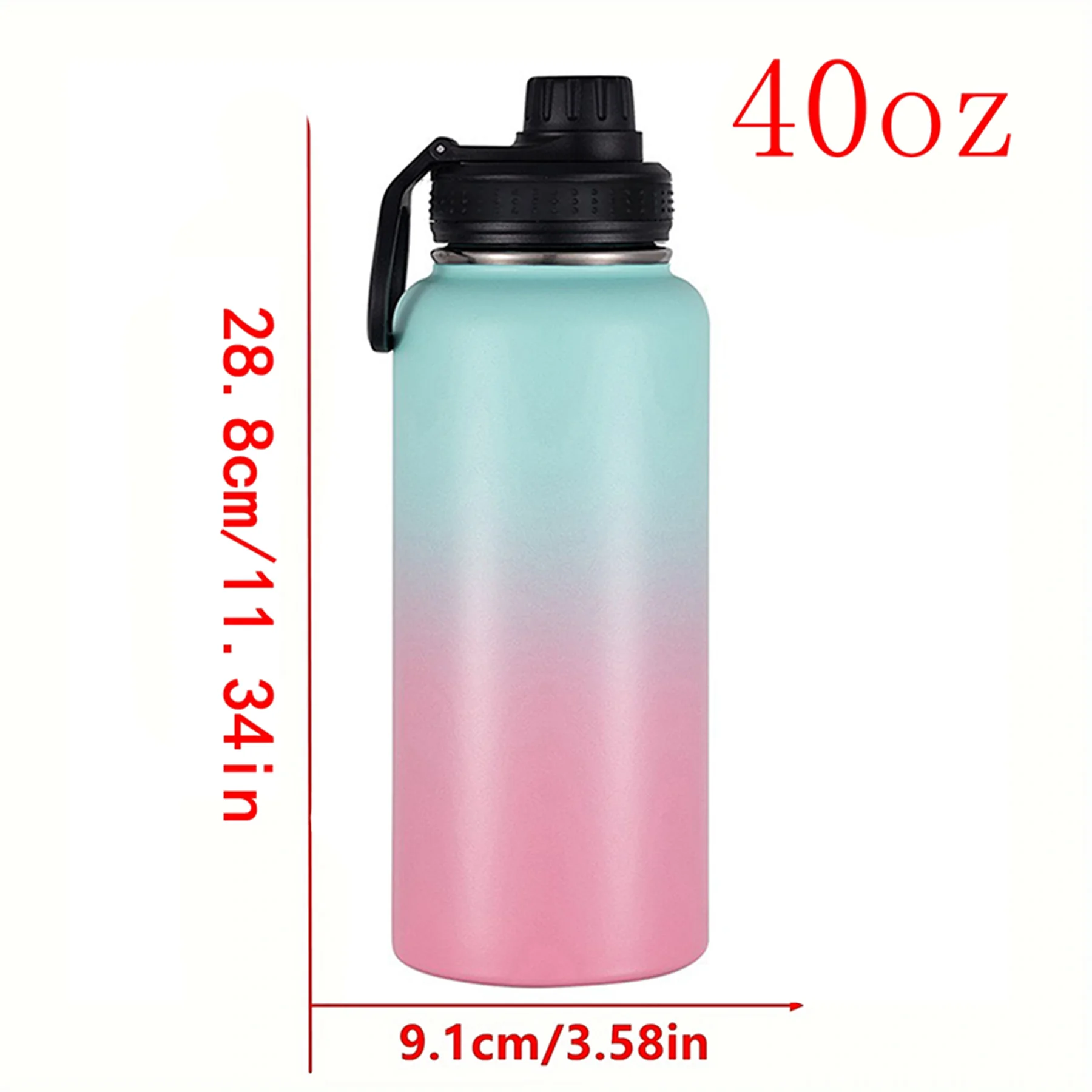 1 Sport-Trinkflasche mit 40 Unzen Fassungsvermögen, ideal für Outdoor-Camping und andere Sportarten, Kälteisolierende Flasche, Space-Flasche, 1200 ml Flasche mit breiter Öffnung, mit Deckel für drei Finger, Fahrrad-Trinkflasche. – Detail 5