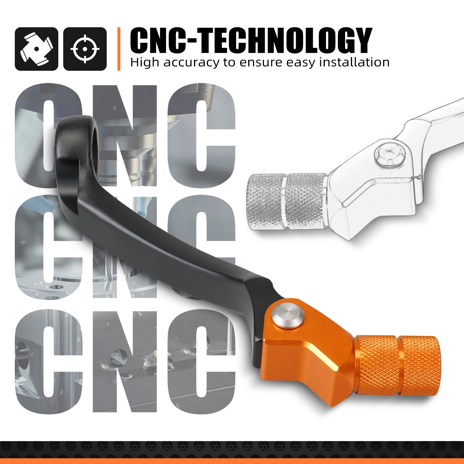 NICECNC For KTM 690 Enduro R 2014-2018 For Husqvarna 701 Enduro Supermoto 2016-2022 Forged Gear Shift Lever EXC 300 EXCF 350 - view 5