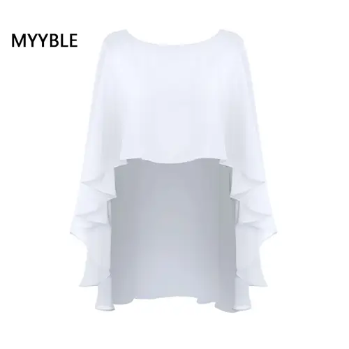 Chiffon Cape Bolero Women Femme Mariage Chalas Mujer Evening Wedding Bridal Jacket Wraps Accessories Peleryna Cloak Boda Shawl - Image 21