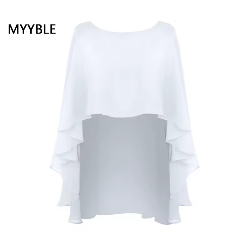 Chiffon Cape Bolero Women Femme Mariage Chalas Mujer Evening Wedding Bridal Jacket Wraps Accessories Peleryna Cloak Boda Shawl - Image 21