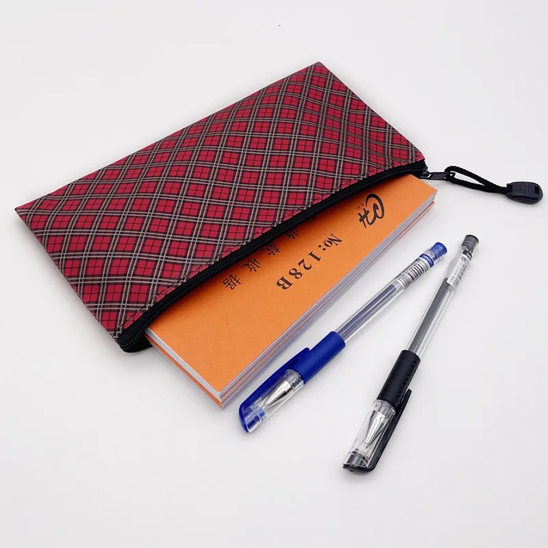 3Size Waterproof Zip Bag A4 A5 A6 Checkered file bag Document Bag Pouch Pen Filing Products Pocket Folder Office School Supply