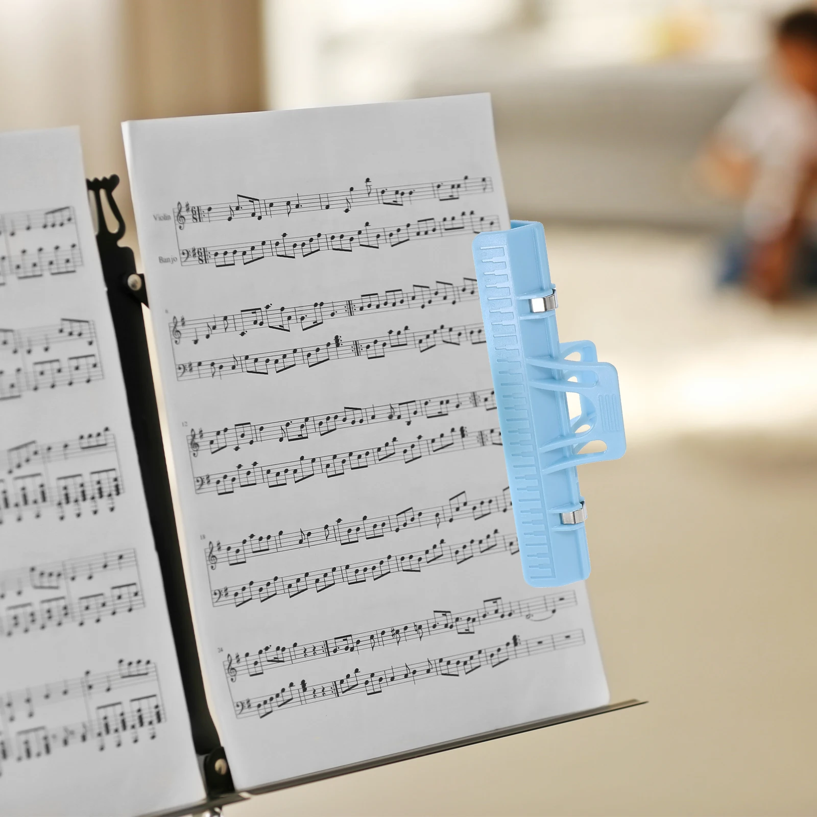 

5 Pcs Score Holder Bookend Paper Clip Metal Fancy Musical Strong Clips Page Clamp Note Shape