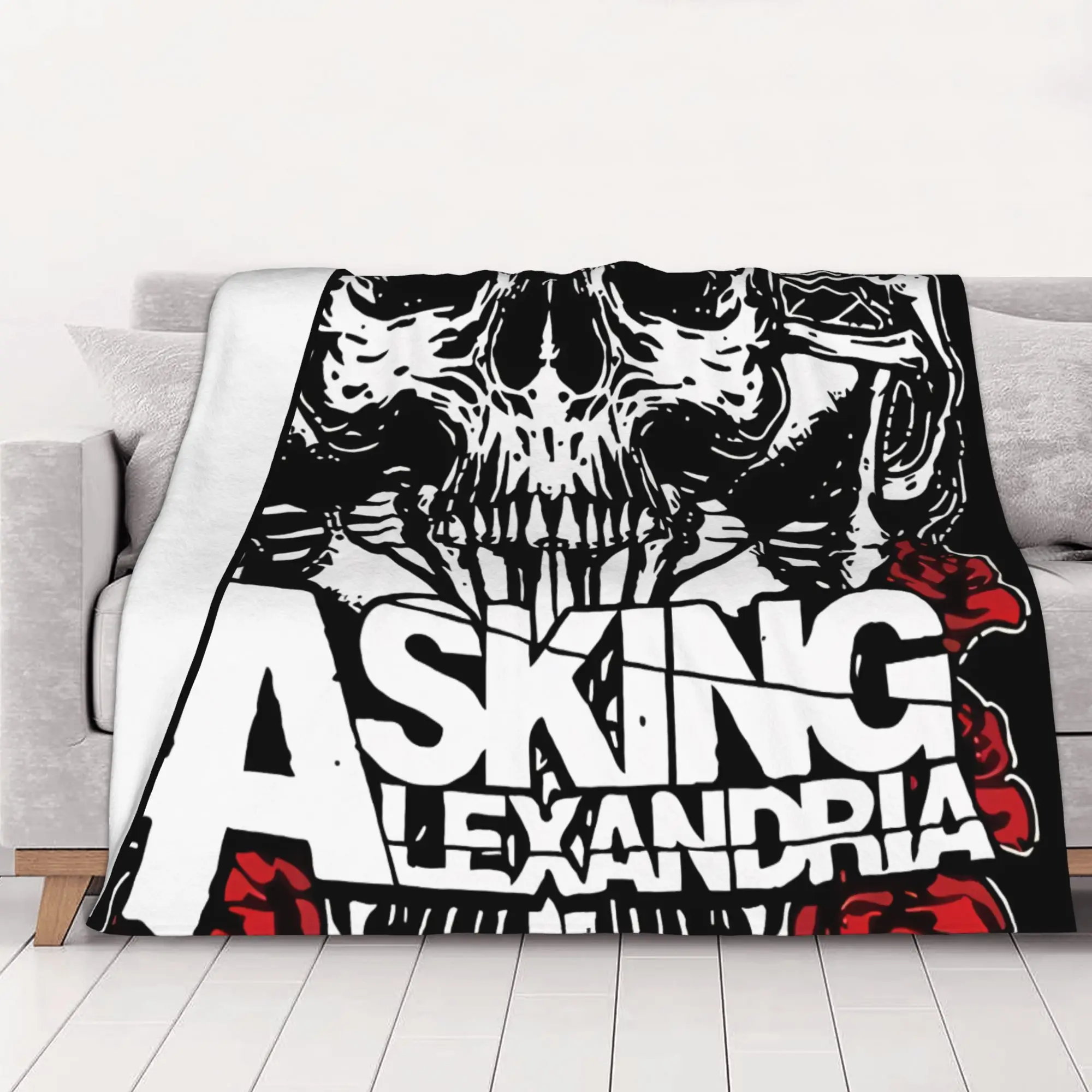 1PC home Cute Room Decor Asking Alexandria black graphic Blanket Throw Blanket Asking Alexandria Novelty Warm Blanket All Season