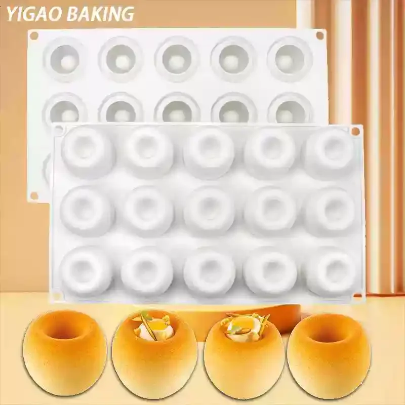 15 Even Wowotou Silicone Mold Mousse Round Pudding Concave Convex Cake Pastry Baking Rice Cake Handmade Soap