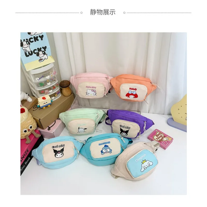 

Hello Kitty Kuromi Sanrio Girls Casual Crossbody Bag Sport Waist Pack Versatile Chest Bag