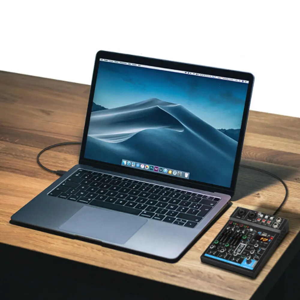 4-канальный студийный USB-мини-миксер U8 с аудио интерфейсом, Профессиональный цифровой портативный Миксер с поддержкой Bluetooth и звуковой карты