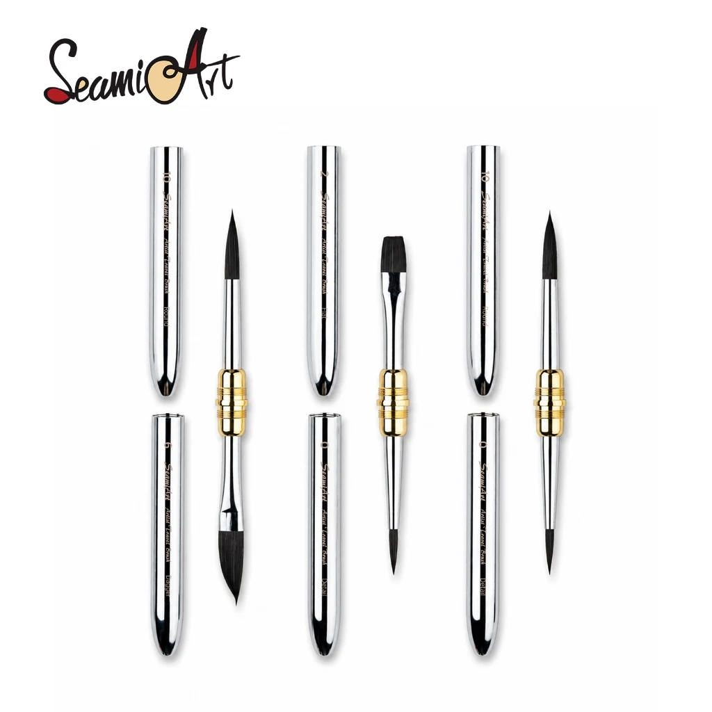 

SeamiArt Dual Brush Tip Travel Painting Brush Nylon Hair Portable Drawing Pen for Watercolor Acrylic Gouache