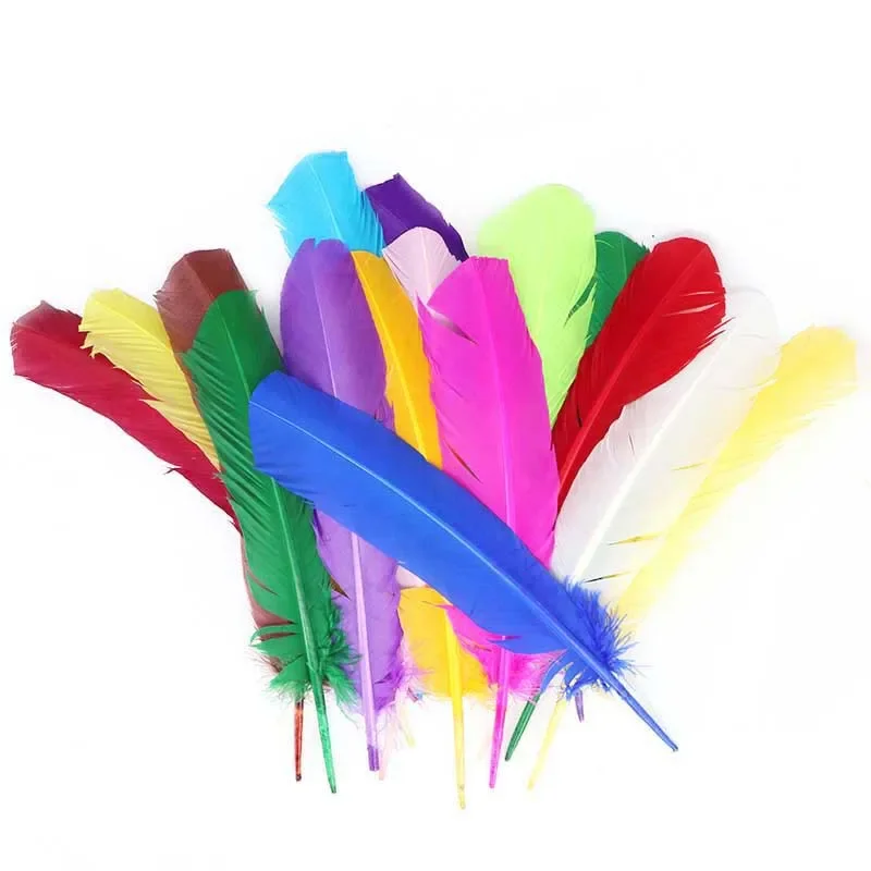 

100pcs Turkey Feathers For Vase Wedding Decoration 25-30cm Christmas DIY Needlework Jewelry Craft Supplies Accessories