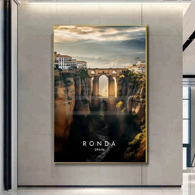 اسبانيا السفر المشارك برشلونة ملقة إيبيزا روندا لانزاروت المائية يطبع حائط لوح رسم الفن صور ديكور غرفة المنزل #3