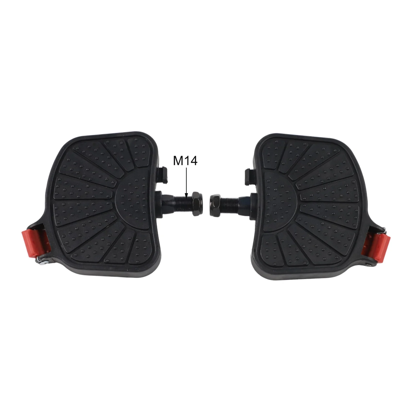 Gym Bike Pedals with Toe Clips and Textured Rubber Grip for M14 and 1 2 Inch Thread Compatible with Most Cranks