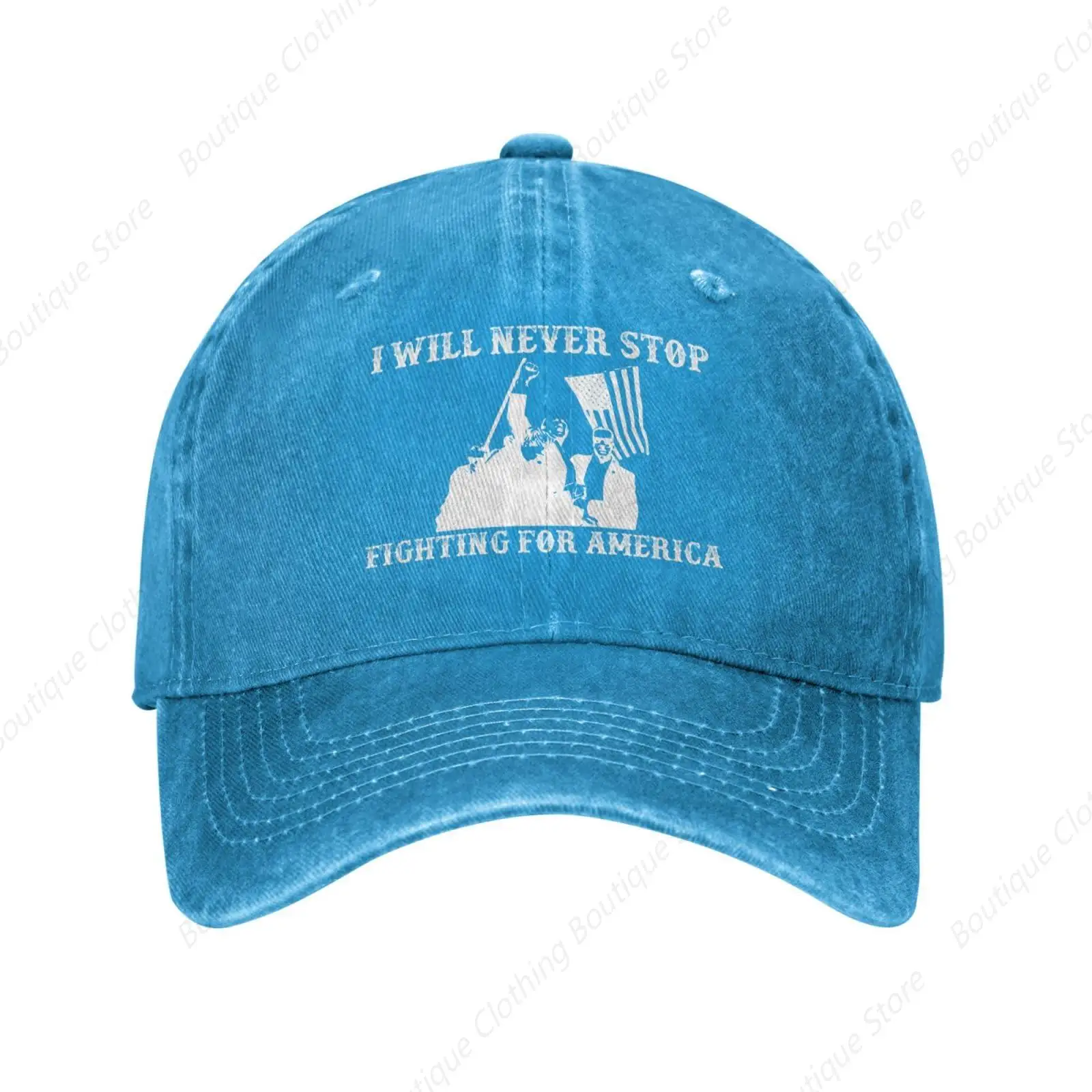 

I Will Never Stop Fighting for America Hat Women Dad Hats Trendy Hats Blue