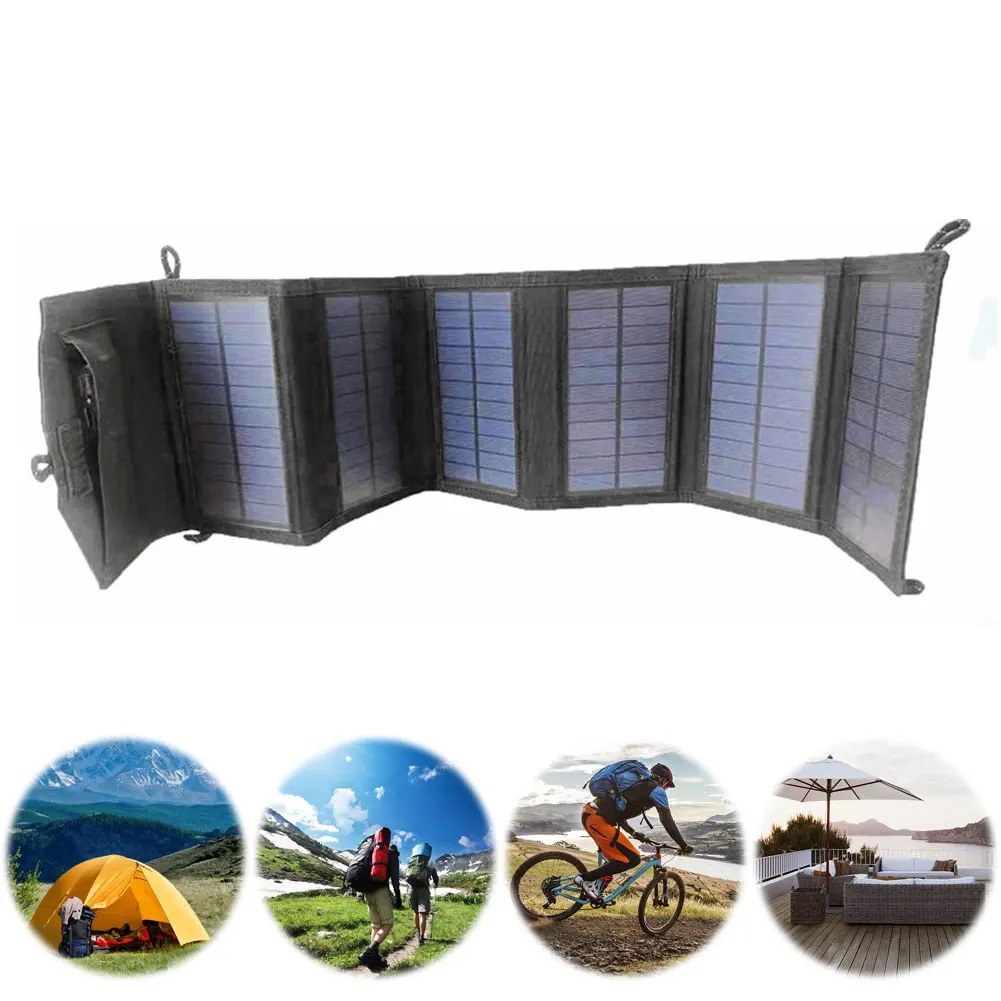 20W Portable Solar Panel IP65 Waterproof Foldable Solar Panel Kit Lightweight Solar Power Station for Outdoor Activities