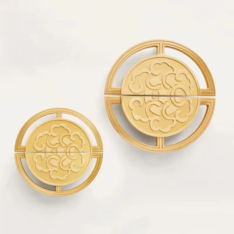 2Pairs Solid Brass Semicircle Furniture Door Handles Drawer Pulls Ring Cupboard Wardrobe Closet Dresser TV Cabinet Door Pulls