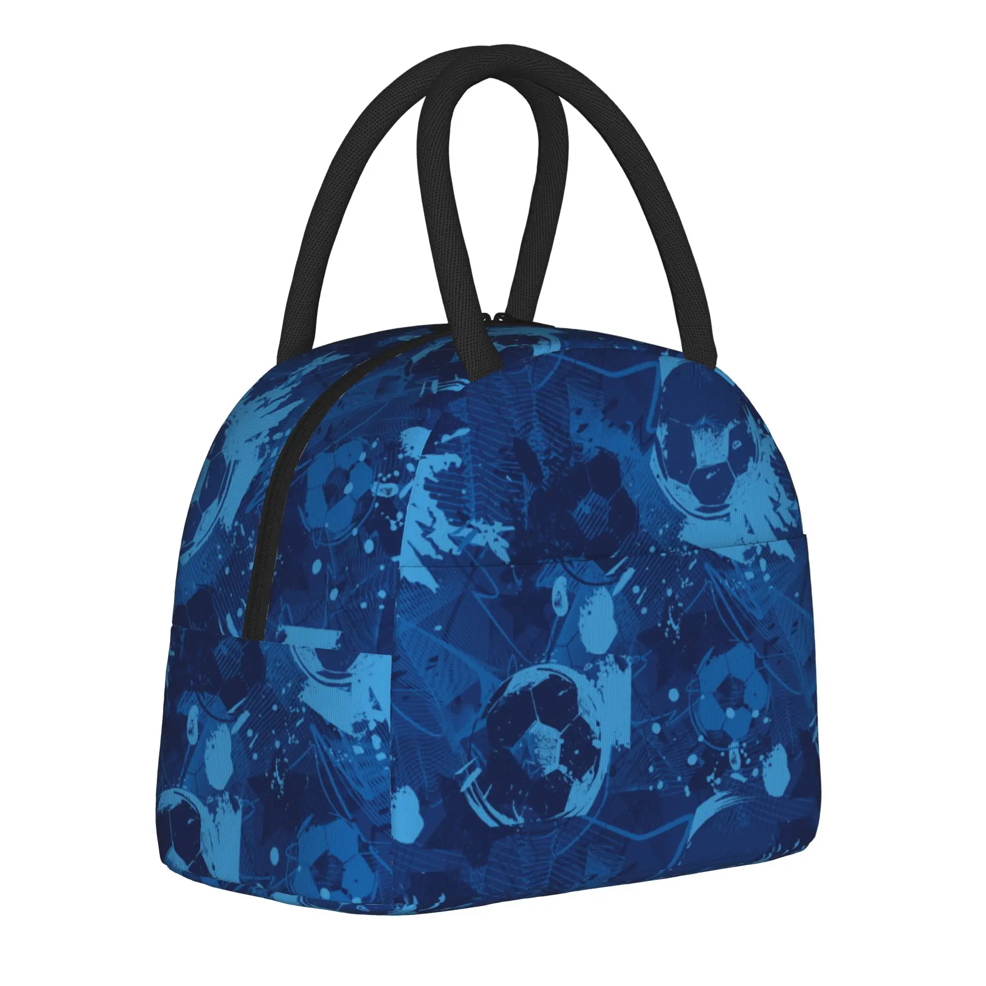 Cartoon Soccer Ball Football  Insulated Lunch Bags Cooler Bag Lunch Container  High Capacity Tote Lunch Box Men Women Picnic
