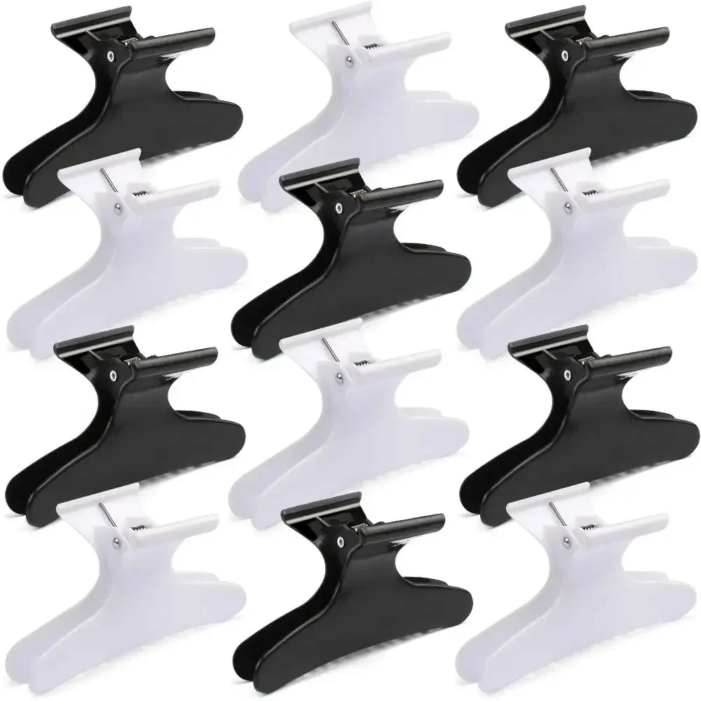 3/24pcs Butterfly Hairdressing Section Clips Women Girls Hair Section Claw Salon Accessories Hair Styling Holding Clamps Black