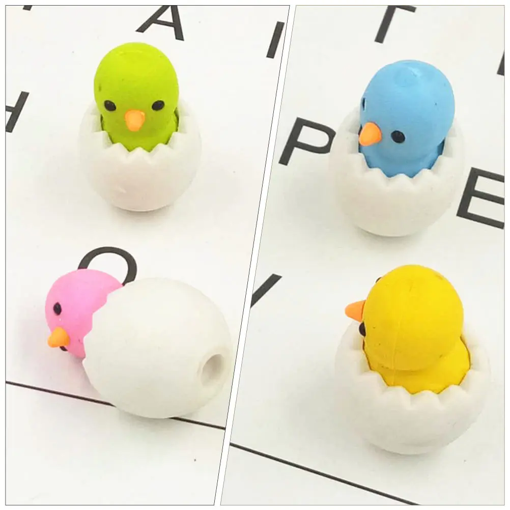 15Pcs Children Erasers Adorable Chick Shaped Erasers Compact Size Mini Eraser Prize Stationery for Students Decorative Eraser