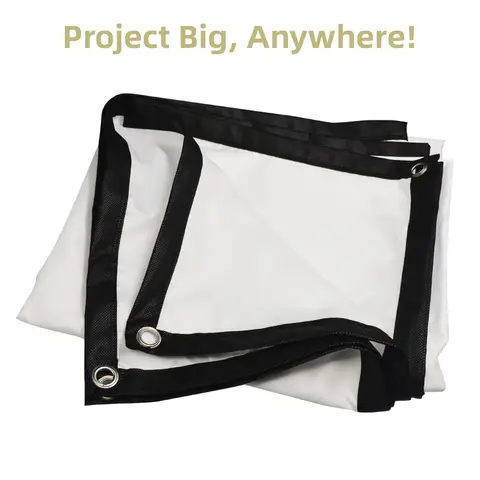 MIXITO Projection Curtain 16: 9 Ratio Hight-Density 60-200 Inch Foldable Anti-Crease Portable Movie Projector Screen
