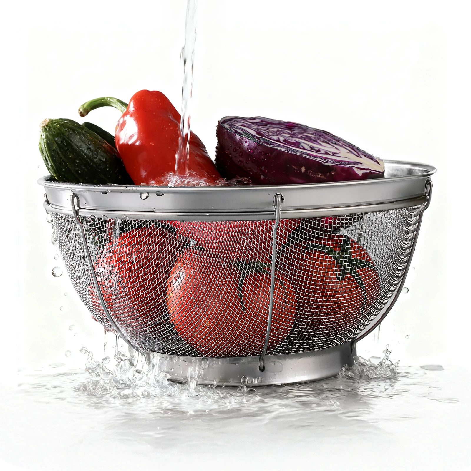 أداة غسيل أرز المطبخ من سوذا واي، غربال أرز بفتحات رفيعة لمنع الحبوب من الانزلاق، وعاء غسيل الخضروات المنزلية #2