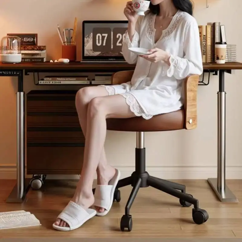 

Регулируемое офисное кресло в скандинавском стиле с подлокотниками, коричневые колесики, увеличенное компьютерное кресло, эргономичное дизайнерское кресло Silla Oficina, офисная мебель