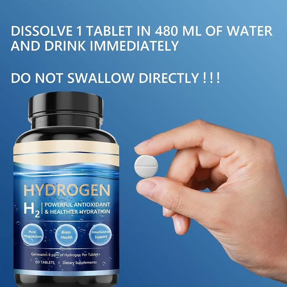 أقراص مياه الهيدروجين أقراص معدنية غنية الهيدروجين قابلة للذوبان لمياه الشرب، معزز الهيدروجين القلوي المضاد للأكسدة #4