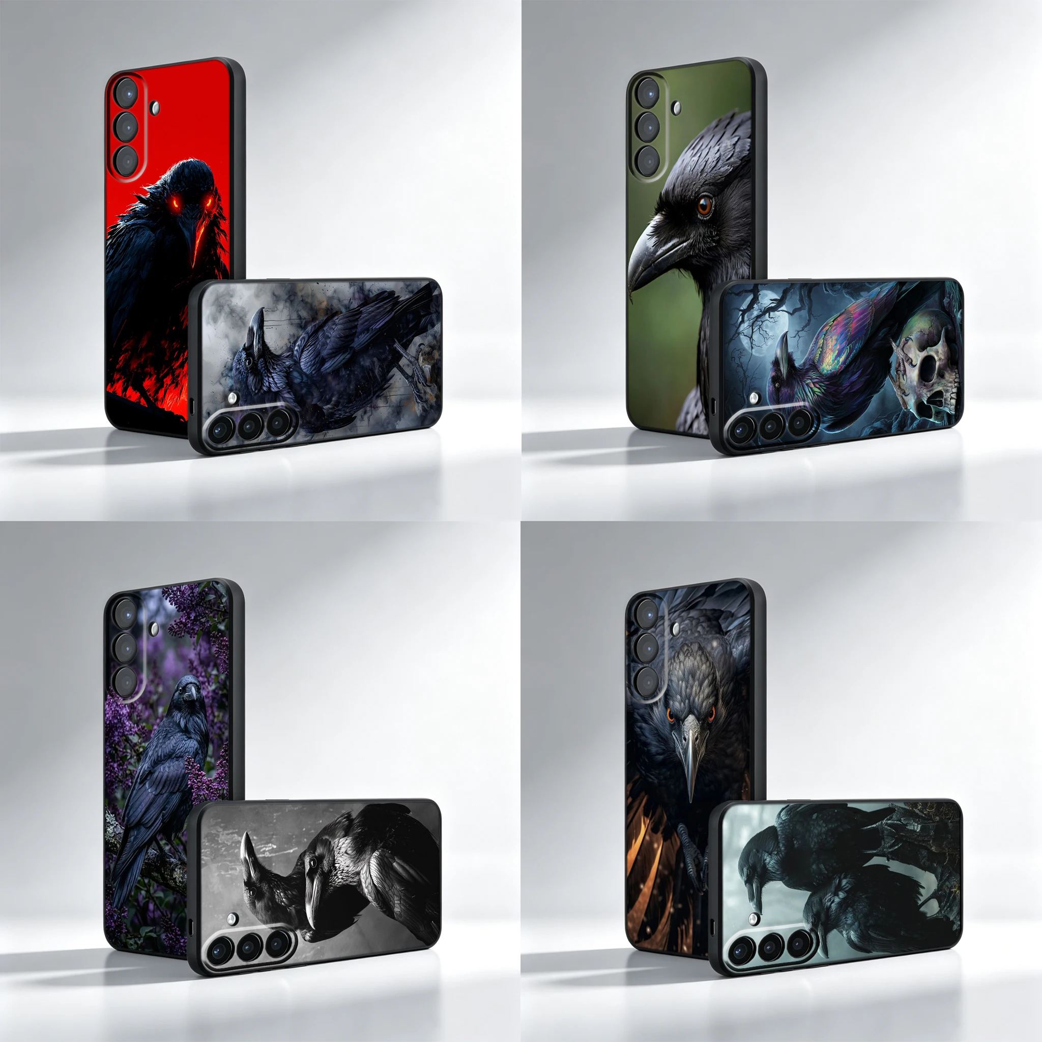 Crow Raven Dark Skull Phone Case For Samsung A16 A26 A27 A37 A56 A57 A05S A06 A04S A55 A54 A35 A34 A25 A24 A15 A14 A71 A51 A50S