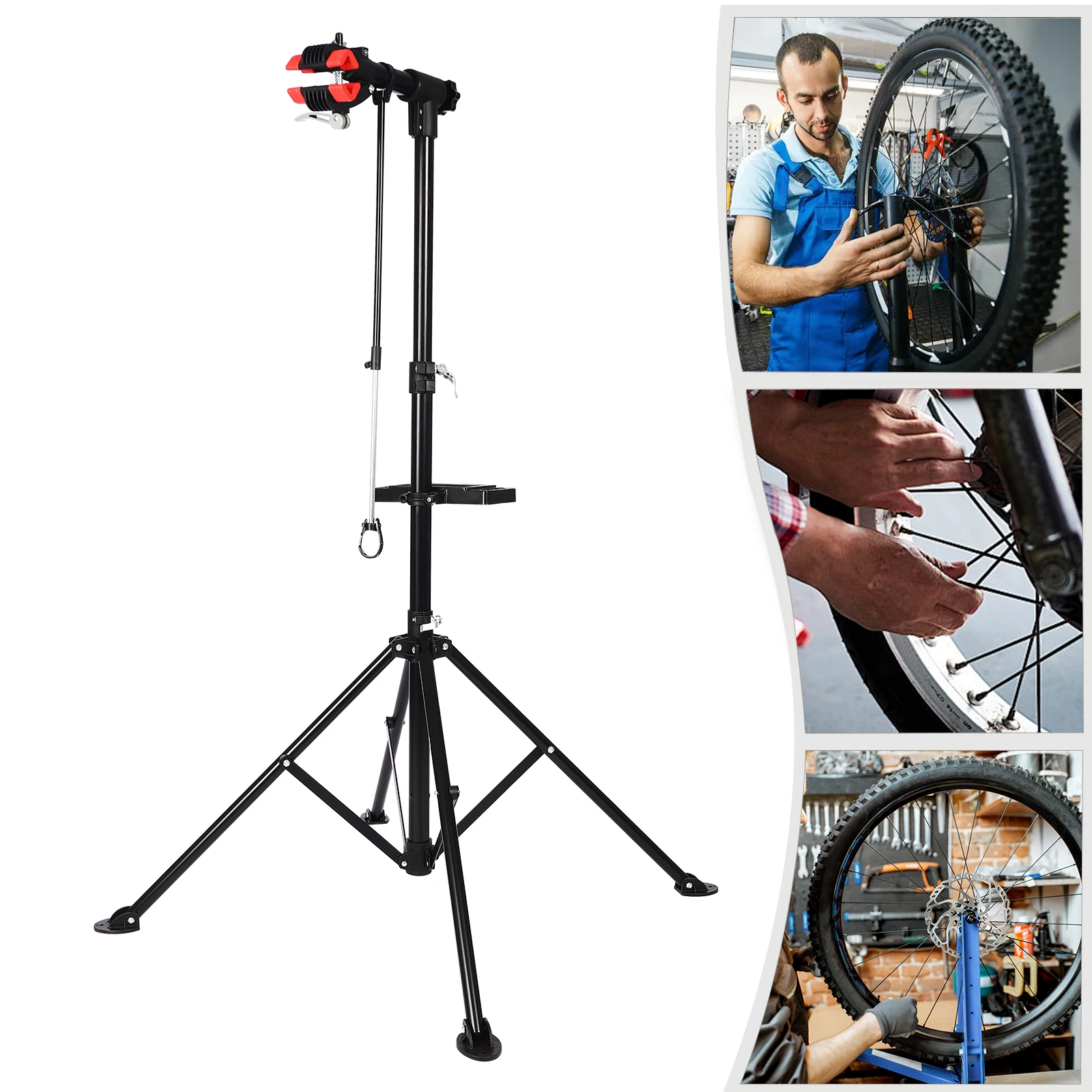 Riparazione professionale di biciclette fino a 50 K, pieghevole e 360 °   Staffa rotante, regolabile in altezza, supporto per riparazione biciclette