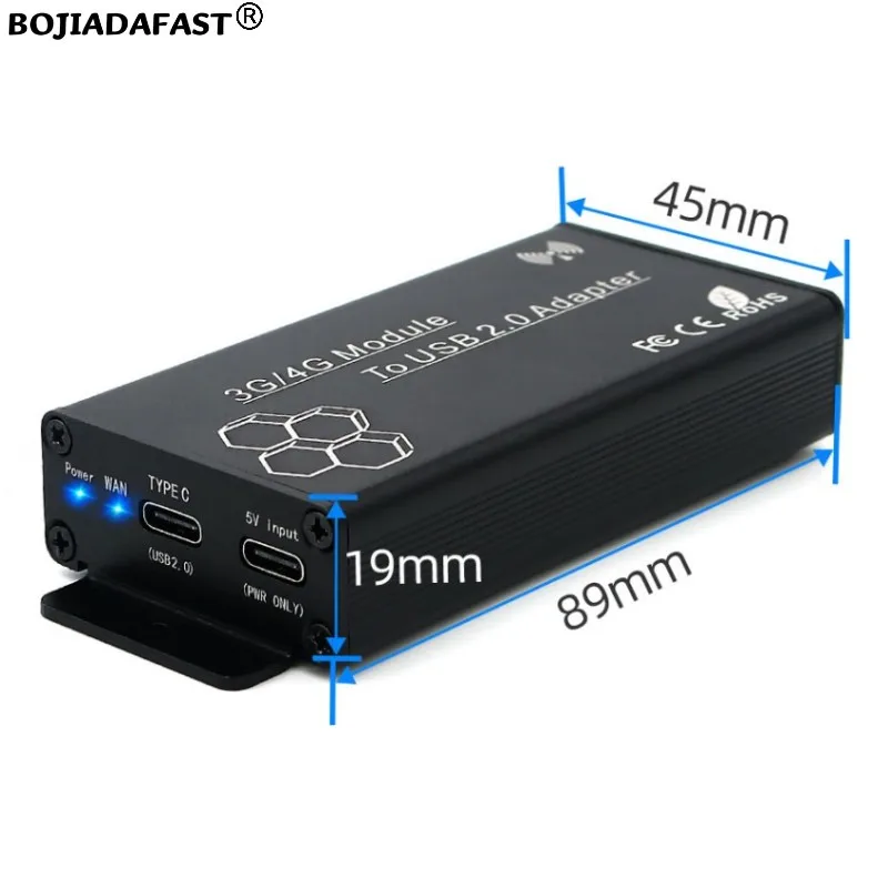 USB 2.0 Type-A to Mini PCI-E MPCIe Wireless Adapter 1 SIM Card Holder 2 Antennas Protection Case For 3G 4G LTE Modem Module