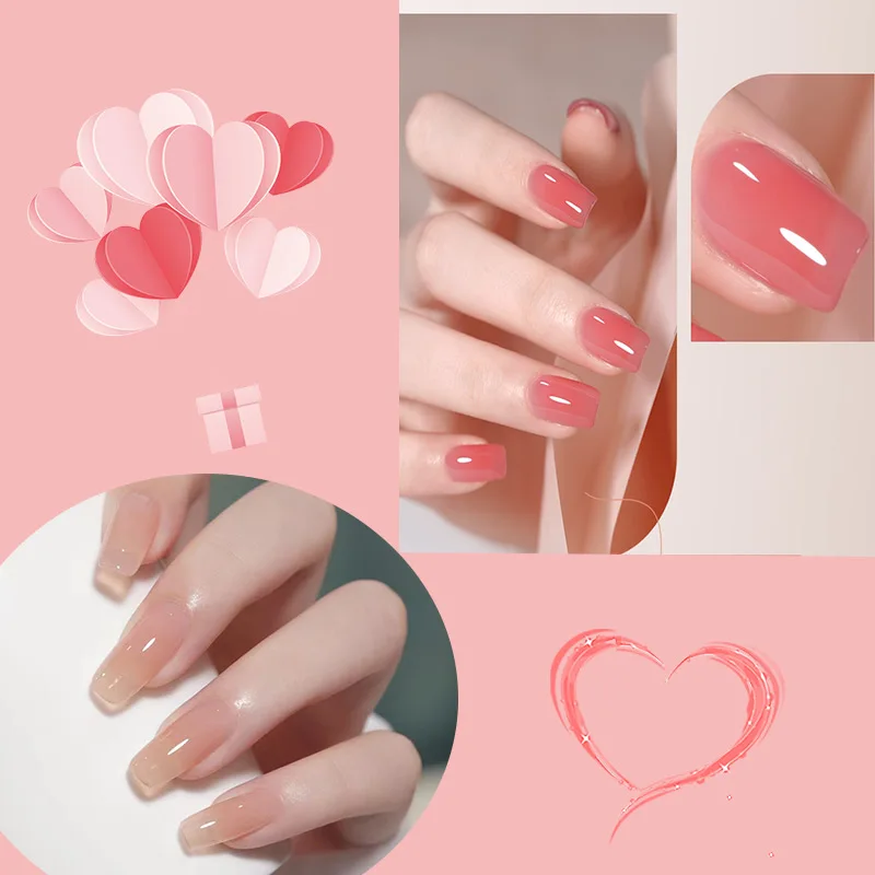 SKVP-Gel semitransparente para uñas, barniz UV de gran capacidad, color Nude, rosa, pudín