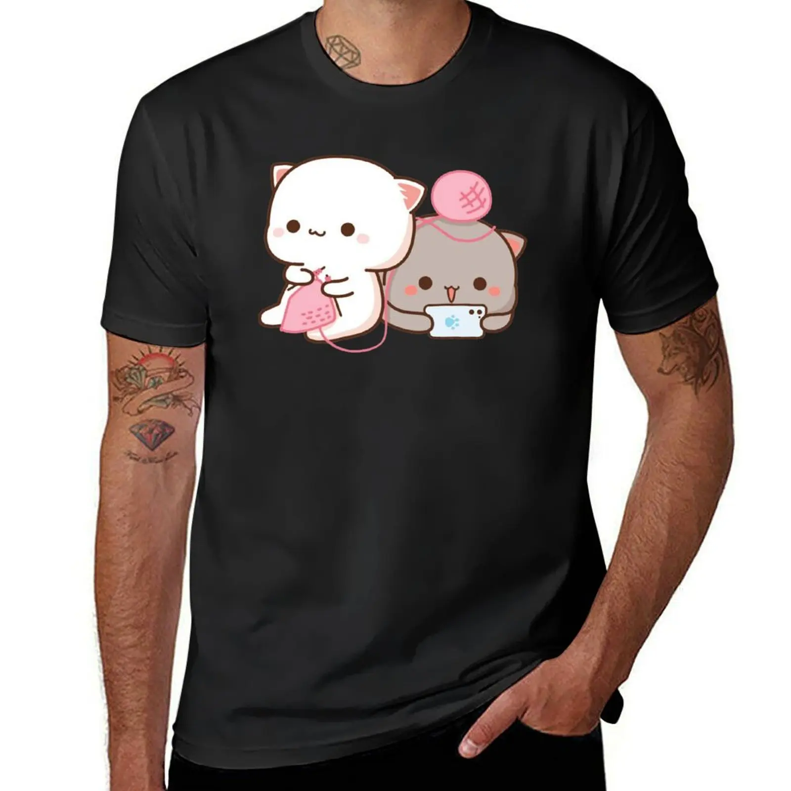 cute mochi peach cat T-Shirt for a boy customs design your own workout shirts for men