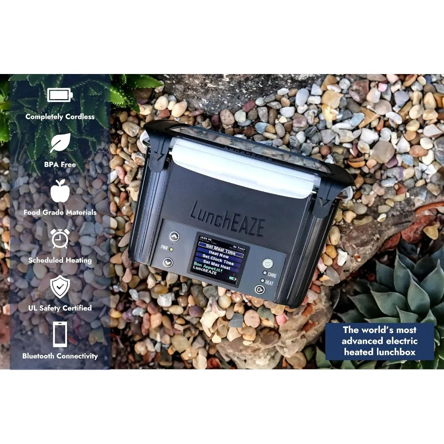 صندوق غداء Corldess المجدد من المصنع الأصلي - تسخين ذاتي، سخان طعام يعمل بالبطارية للعمل والسفر - 220 ° F Heat، BPA Fr