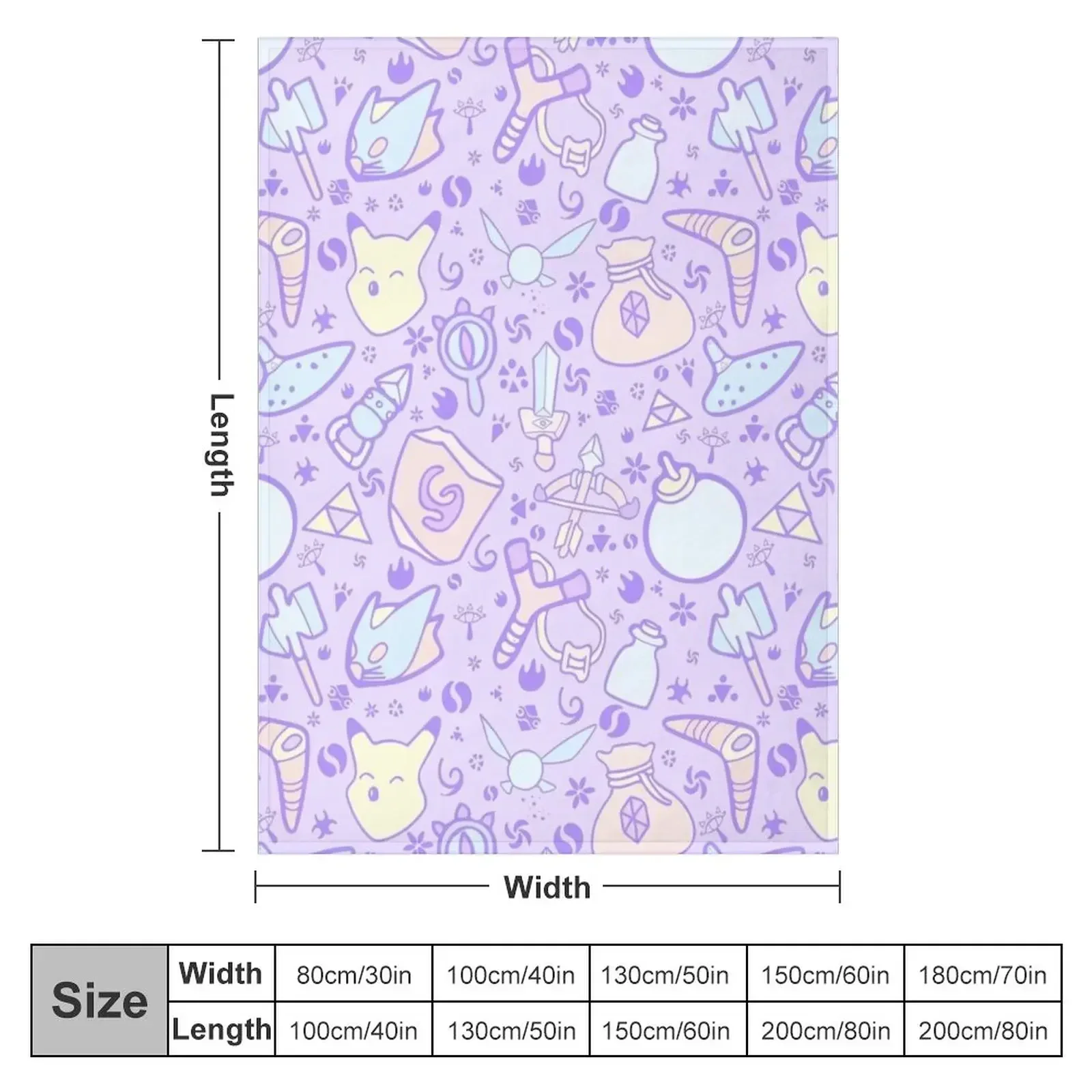 Zelda Doodlez (Purple Pastel ver.) Throw Blanket Soft Big Sleeping Bag Blankets