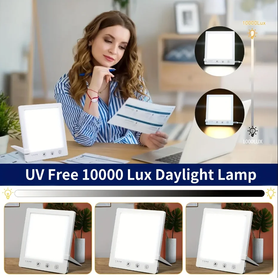 مصباح ضوء النهار مع وظيفة الموقت، مصباح ضوء الشمس فائق السطوع 10000lux خالي من الأشعة فوق البنفسجية، درجة حرارة وسطوع قابل للتعديل باللمس #5
