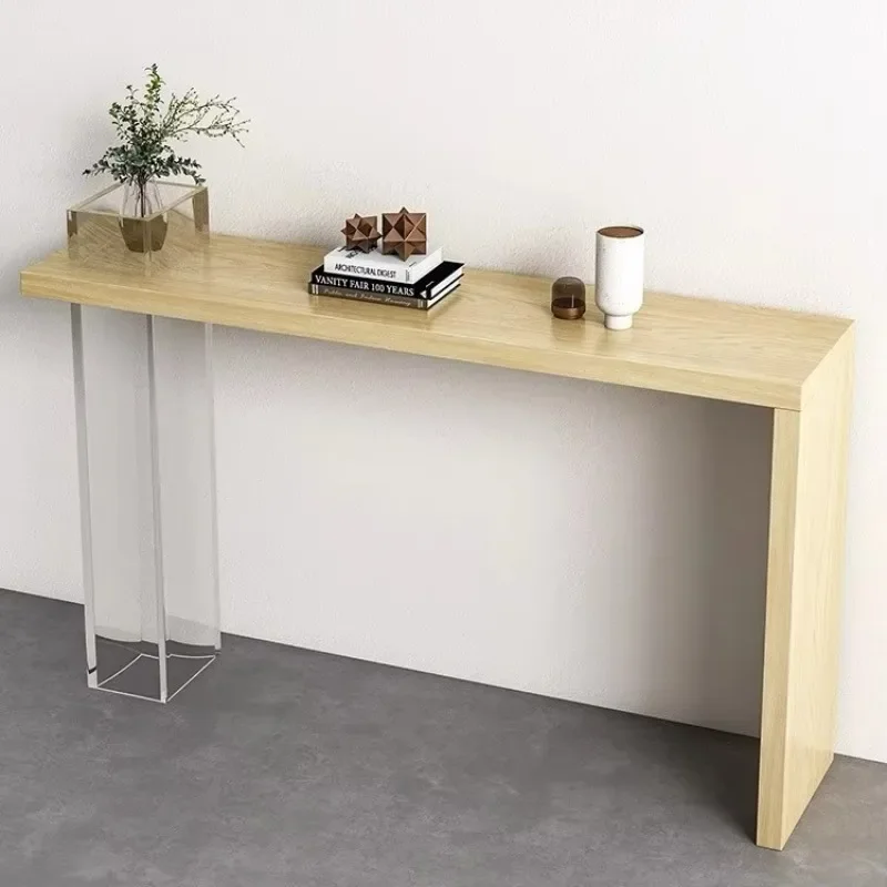 Acrylic Art Entryway Counter, Entryway Solid Wood Entryway Table, Wabi-sabi Style End View Table, Modern MinimalistX9