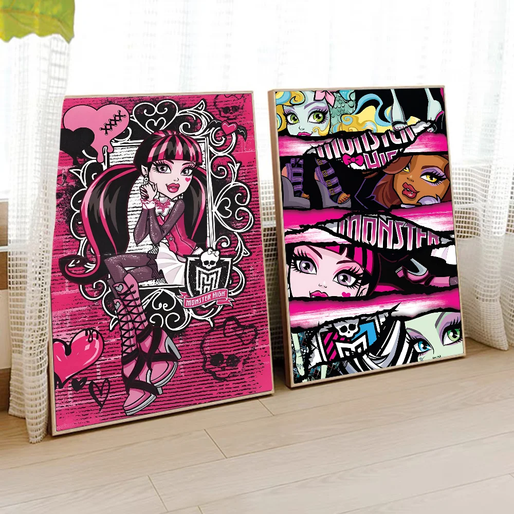 M-Monster Cartoon High Self-adhesive Art Poster Fancy Wall Sticker For Living Room Bar Decoration Vintage Decorative Painting