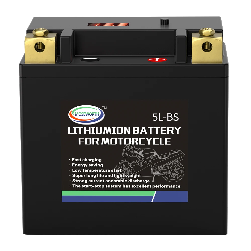 

Motorcycle Battery 5L-BS Lithium LiFePO4 Battery 12V 3Ah CCA180 Built in BMS Spare Battery for ATV UTV Snowmobile Lawn Mower