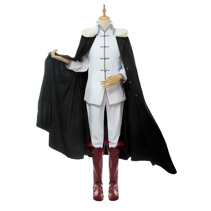 2020 Anime Bungou Stray Dogs 3rd Season Cosplay Costume Fyodor D Costume White Uniforms with Cloak for Men Cosplay Costume Hat