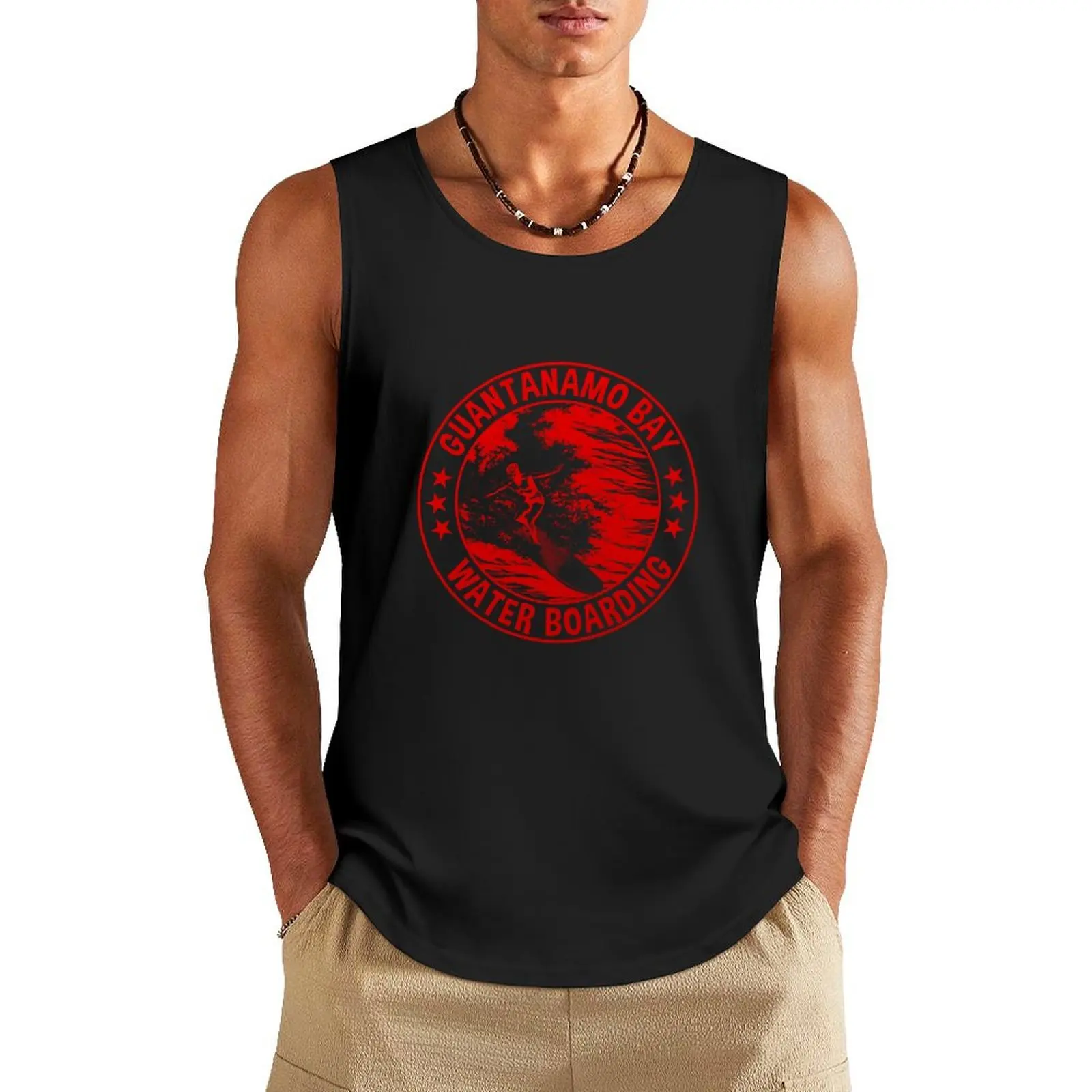 Retro Guantanamo Bay Waterboarding Tank Top summer clothes men 2025 plain t-shirt sleeveless