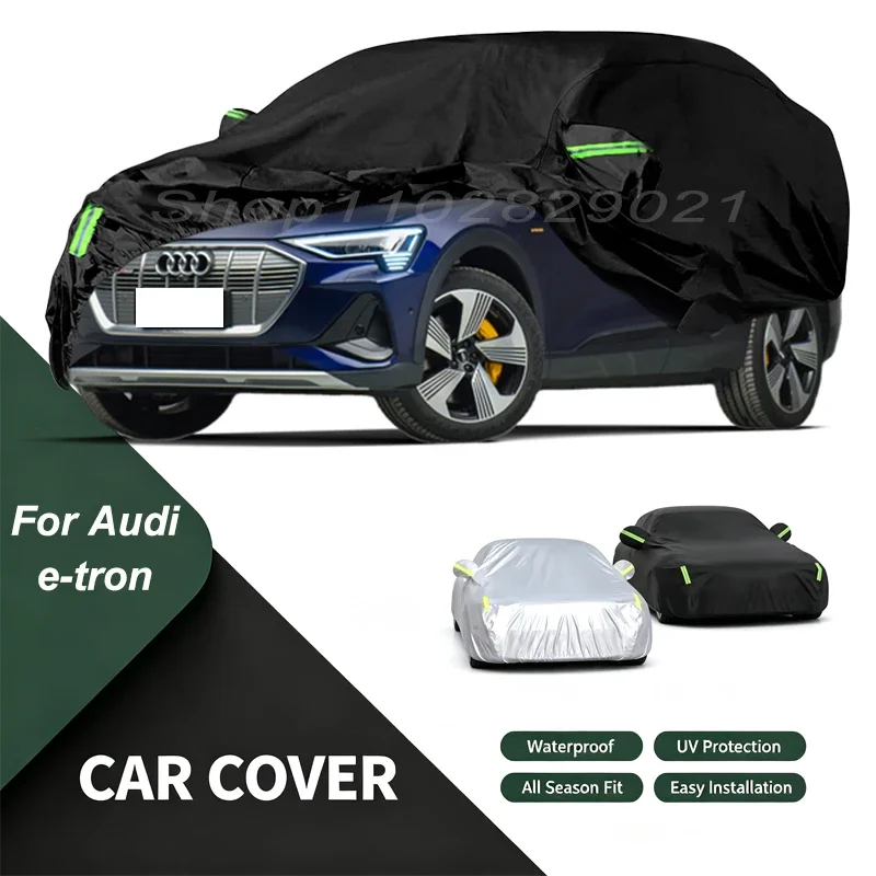 Car Cover For Audi E-tron Waterproof Dustproof Outdoor Protection, UV Snow Sun Resistant Auto Exterior Cover Car Sunshade