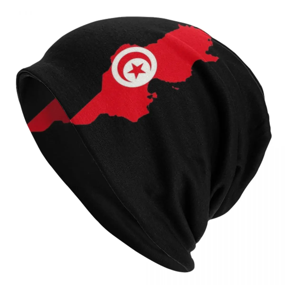 Tunisia Map Flag Bonnet Hats Street Knitting Hat For Men Women Winter Warm Tunisian Patriotic Skullies Beanies Caps