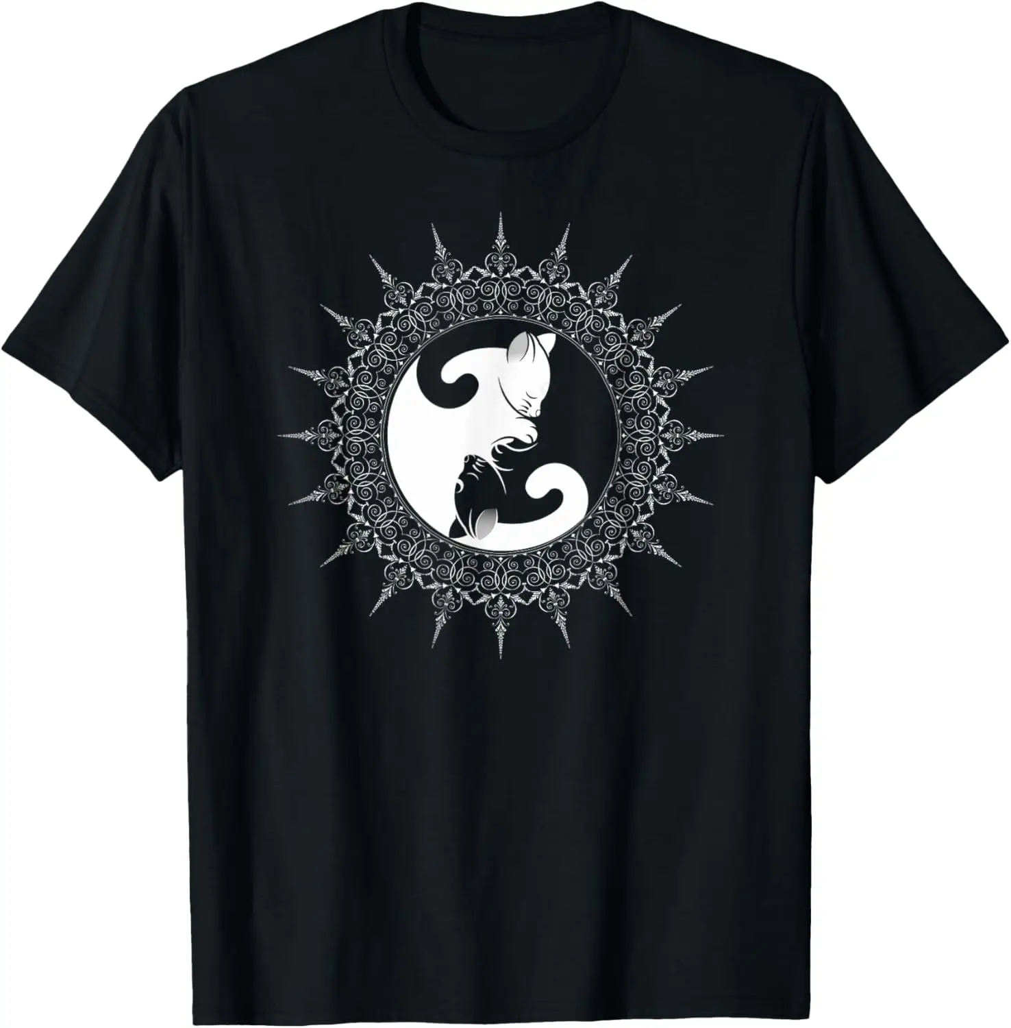 

Cat Yin Yang Symbol Elegant Frame Stylish Design T-Shirt