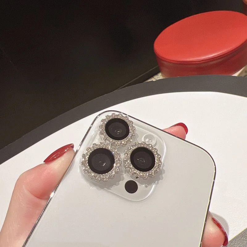 Red Camera Lens Protector for IPhone 12 13 Pro Max Mini 15 Pro Max Diamond  Protective Glass for IPhone 14 Plus Lens Glass