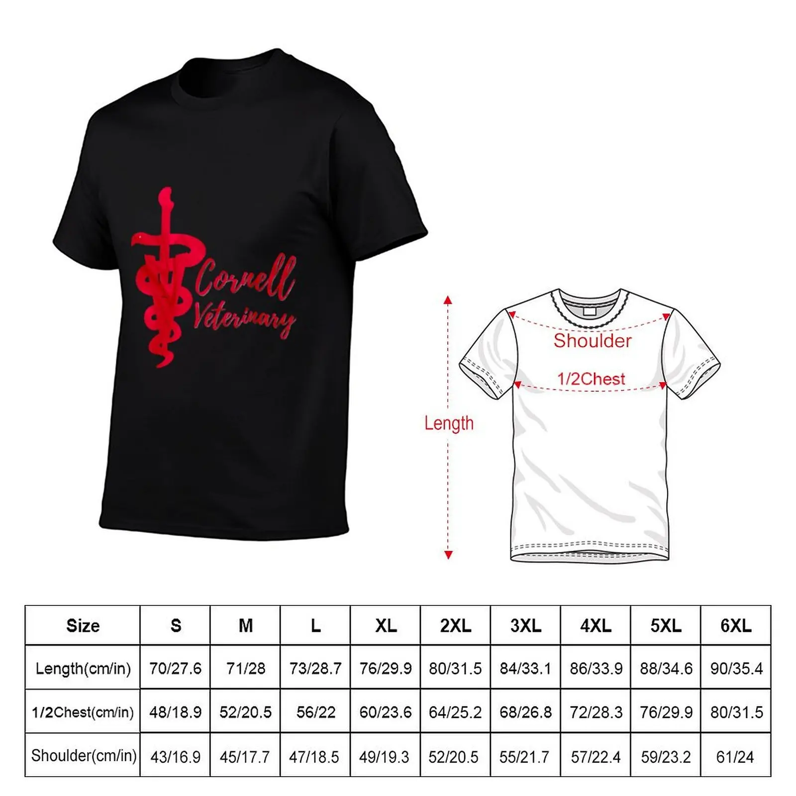 Cornell Veterinary (2) T-Shirt Work Utility Casual Tee Shirt
