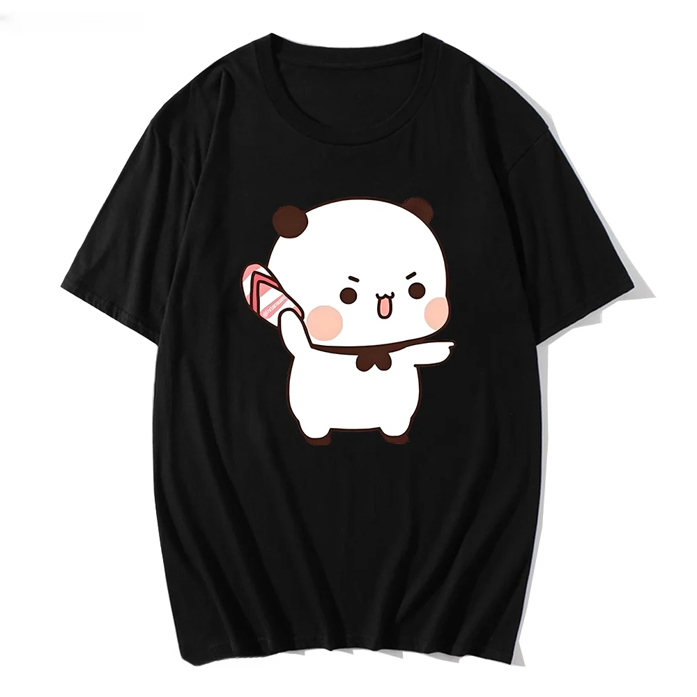 Cute Bubu Is Throwing Flip-flops At Dudu Since He Teases Bubu T-Shirts Bear Tshirt Kawaii Women Men Tops Graphic Clothes